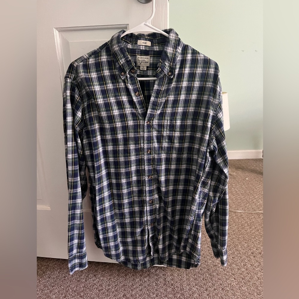 J crew button down flannel size large
